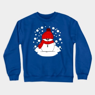 Cheeky Christmas Snowman with Red Hat and Scarf Crewneck Sweatshirt